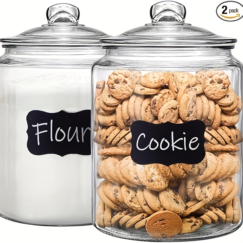 Food Storage Utensils - 2pcs Glass Pantry Jar with Clamshell