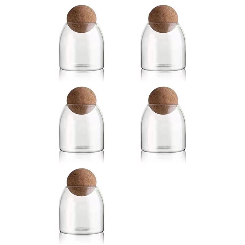 Food Storage Glass Round - ABGR-5X Clear Glass Bottles, Glass Food