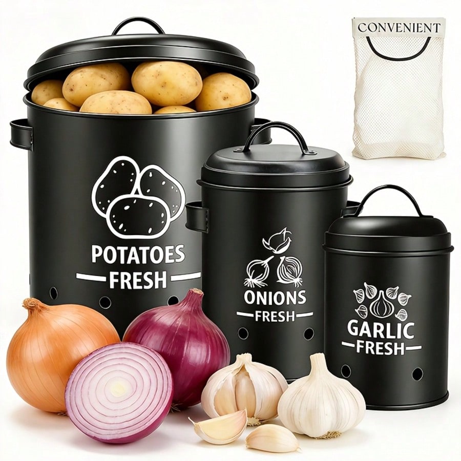 Food Storage Utensils - Potato Onion Garlic Storage Bin Set