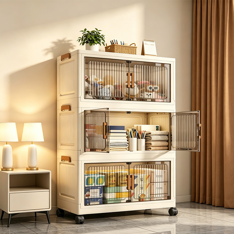 Food Storage Utensils - 19.7in 3/4/5/6-Tier Foldable Storage Cabinet with