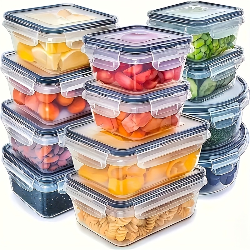 Food Storage Boxes With Lids - 8Pcs Set Includes 4 Containers and