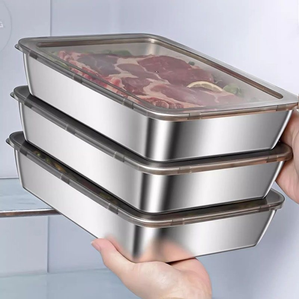 Food Storage Boxes With Lids - Food Grade Stainless Steel Serving Tray