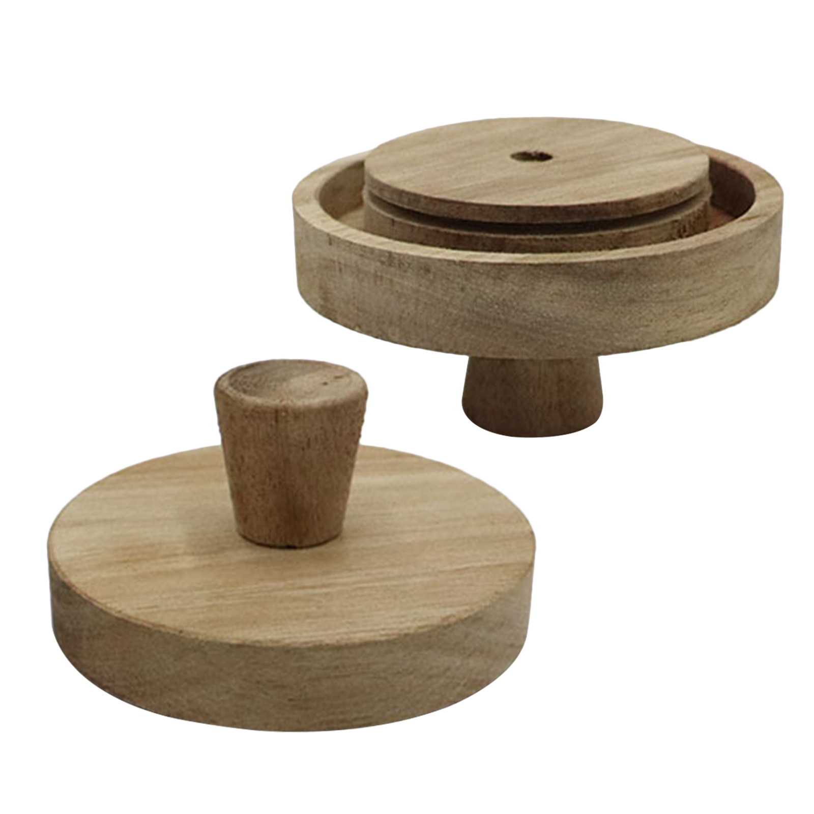 Food Storage Glass Round - 2Pcs Round Wooden Canning Lid Acacia