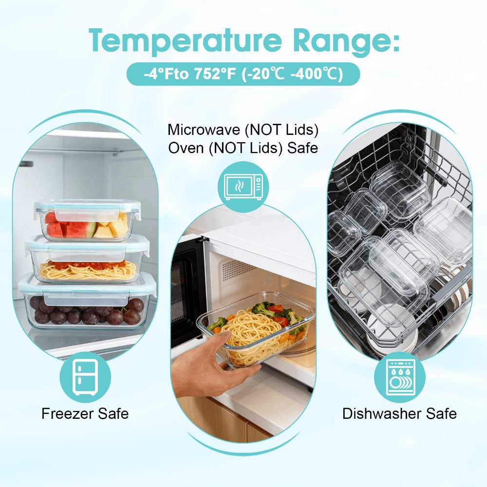 16Sealed Glass Food Storage Co - Food Storage Boxes With Lids review and price