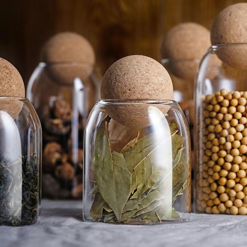 Clear Glass Storage Jars With  - Food Storage Glass Round review and price