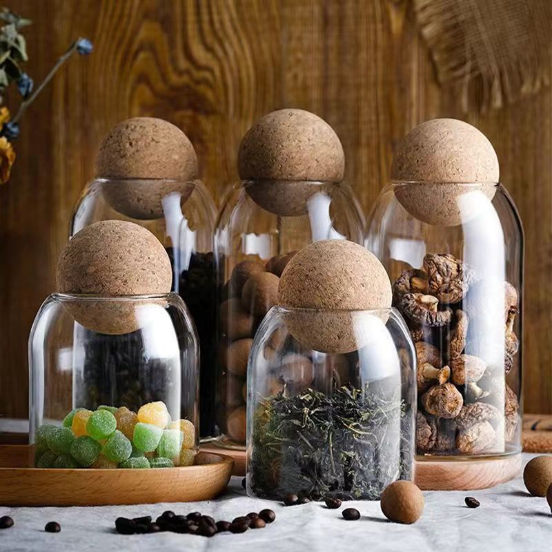 Clear Glass Storage Jars With  - Food Storage Glass Round review and price