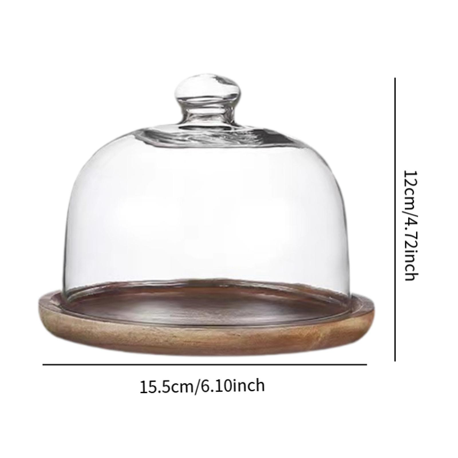 Wooden Cake Stand with Glass C - Food Storage Glass Round review and price