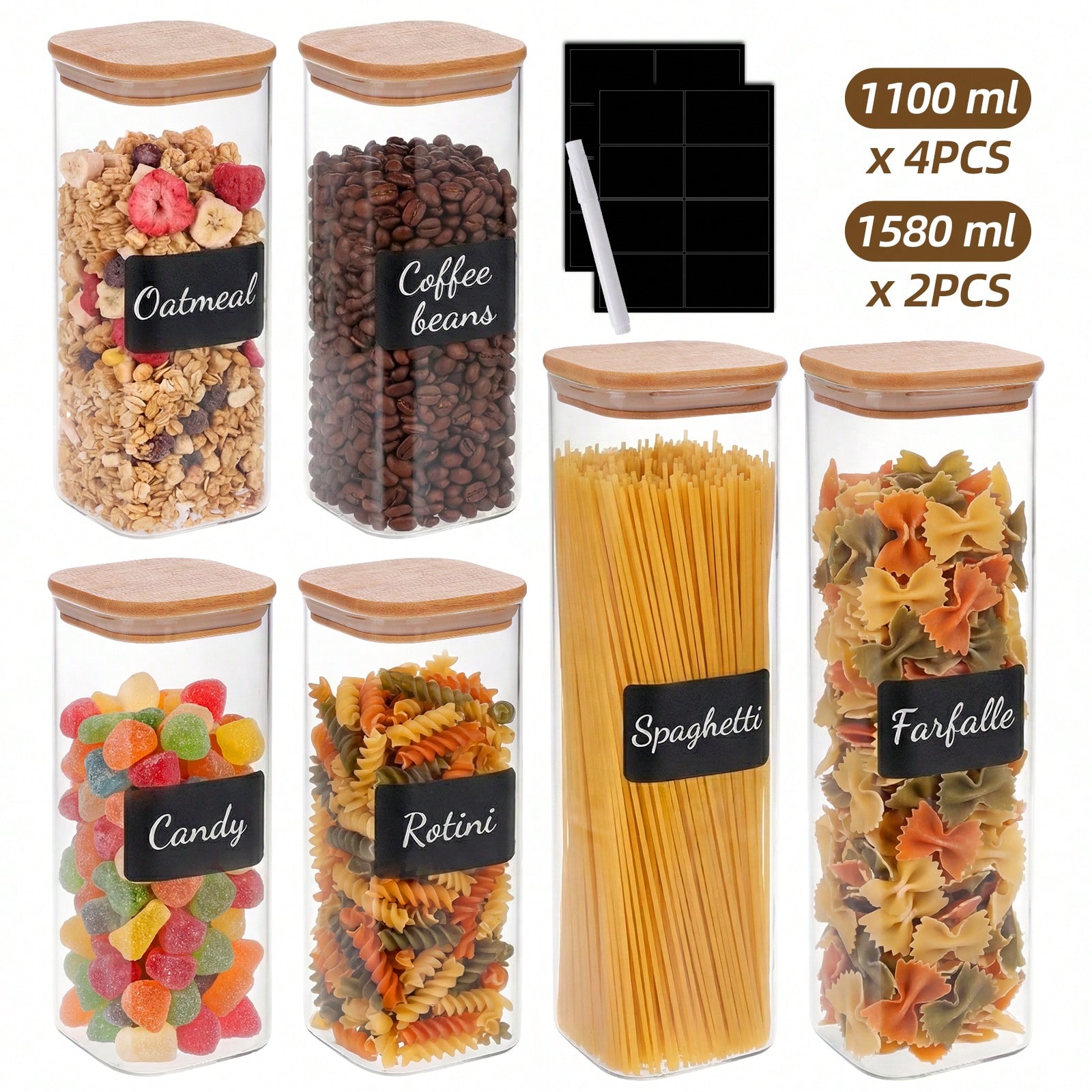 6/12pcs Glass Food Storage Con - Food Storage Plastic Containers With Lids review and price