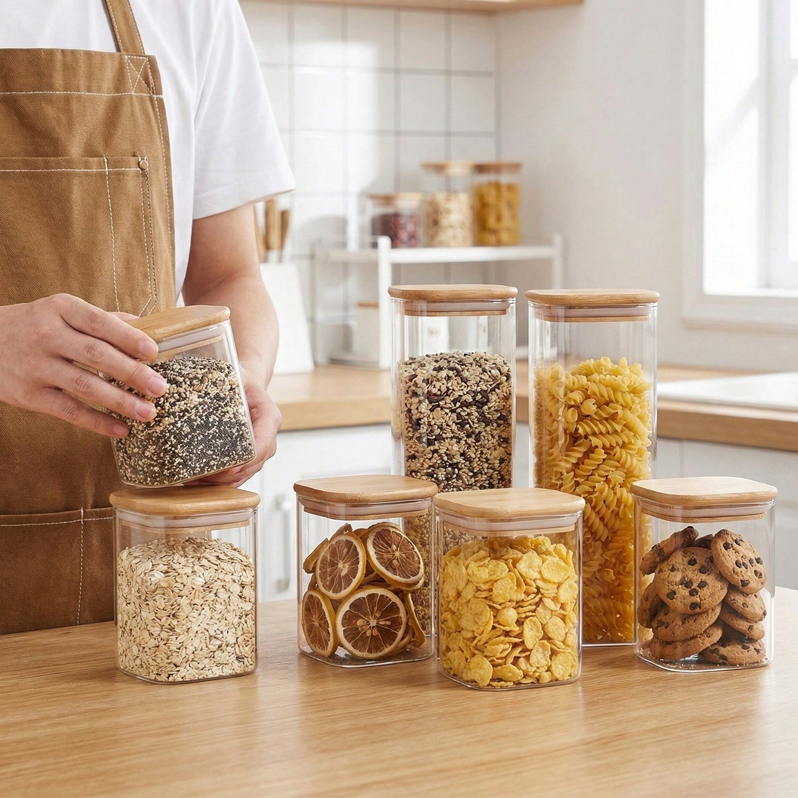 6/12pcs Glass Food Storage Con - Food Storage Plastic Containers With Lids review and price