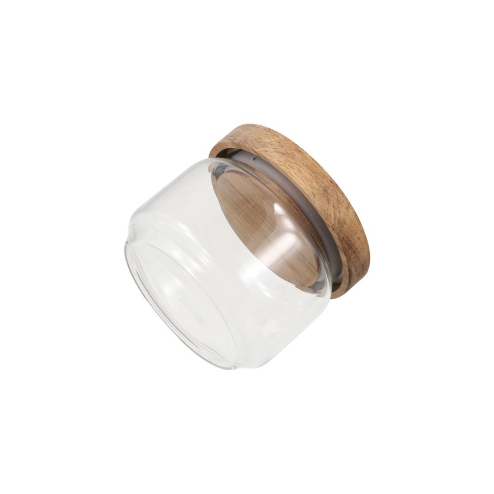 Multi-Use Wooden Lid Glass Foo - Food Storage Glass Round review and price