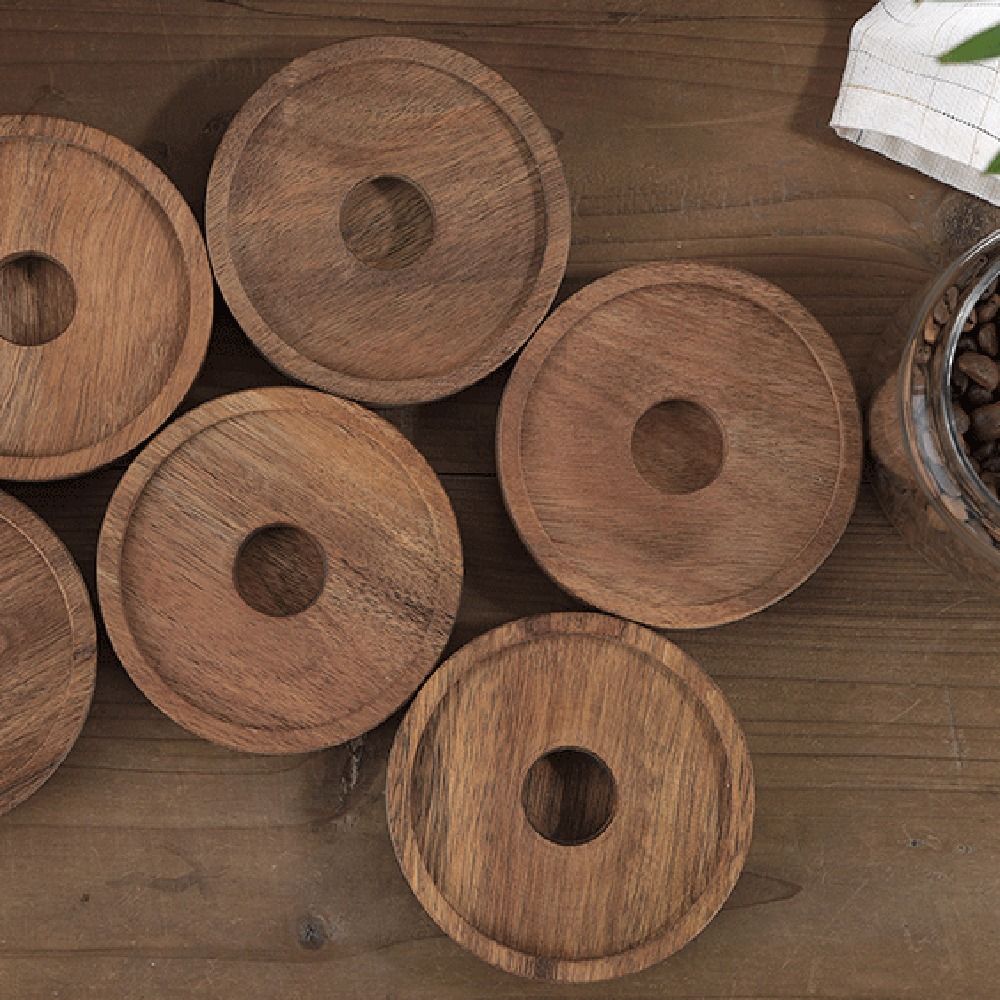 Multi-Use Wooden Lid Glass Foo - Food Storage Glass Round review and price