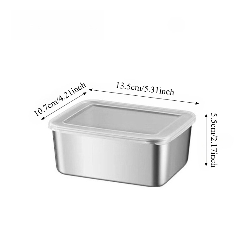 3/6Pcs Stainless Steel Rectang - Food Storage Boxes With Lids review and price