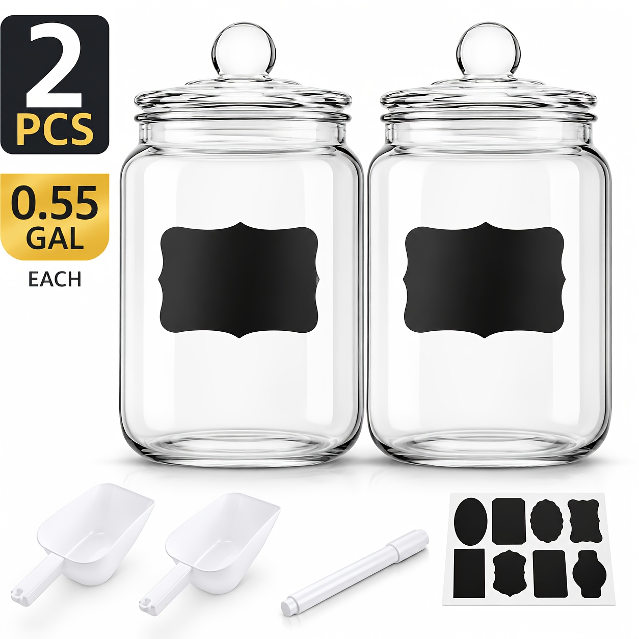 2pcs Glass Pantry Jar with Cla - Food Storage Utensils review and price