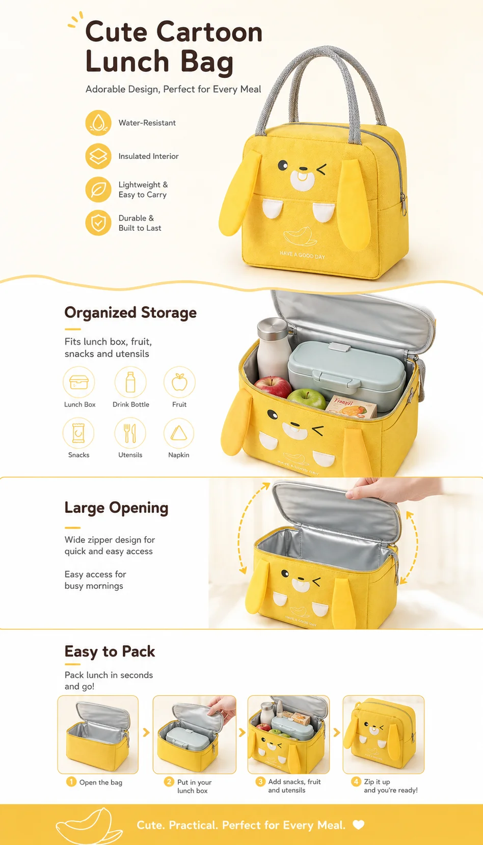 Portable Cartoon Thermal Coole - Food Storage Camping review and price