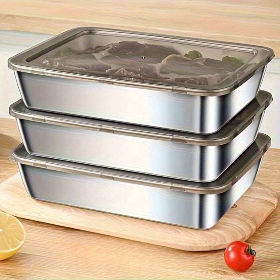 6pcs(3 Boxes+ 3 Lids) Stainles - Food Storage Boxes With Lids review and price