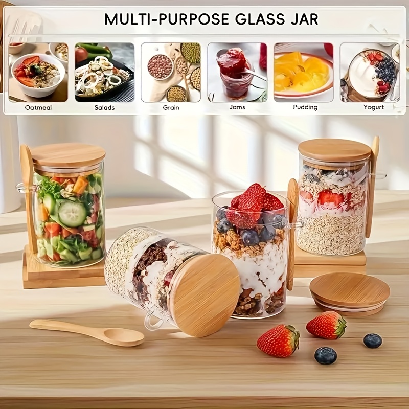 1/2/4/8Pcs Oatmeal Glass Cup S - Food Storage Glass Round review and price