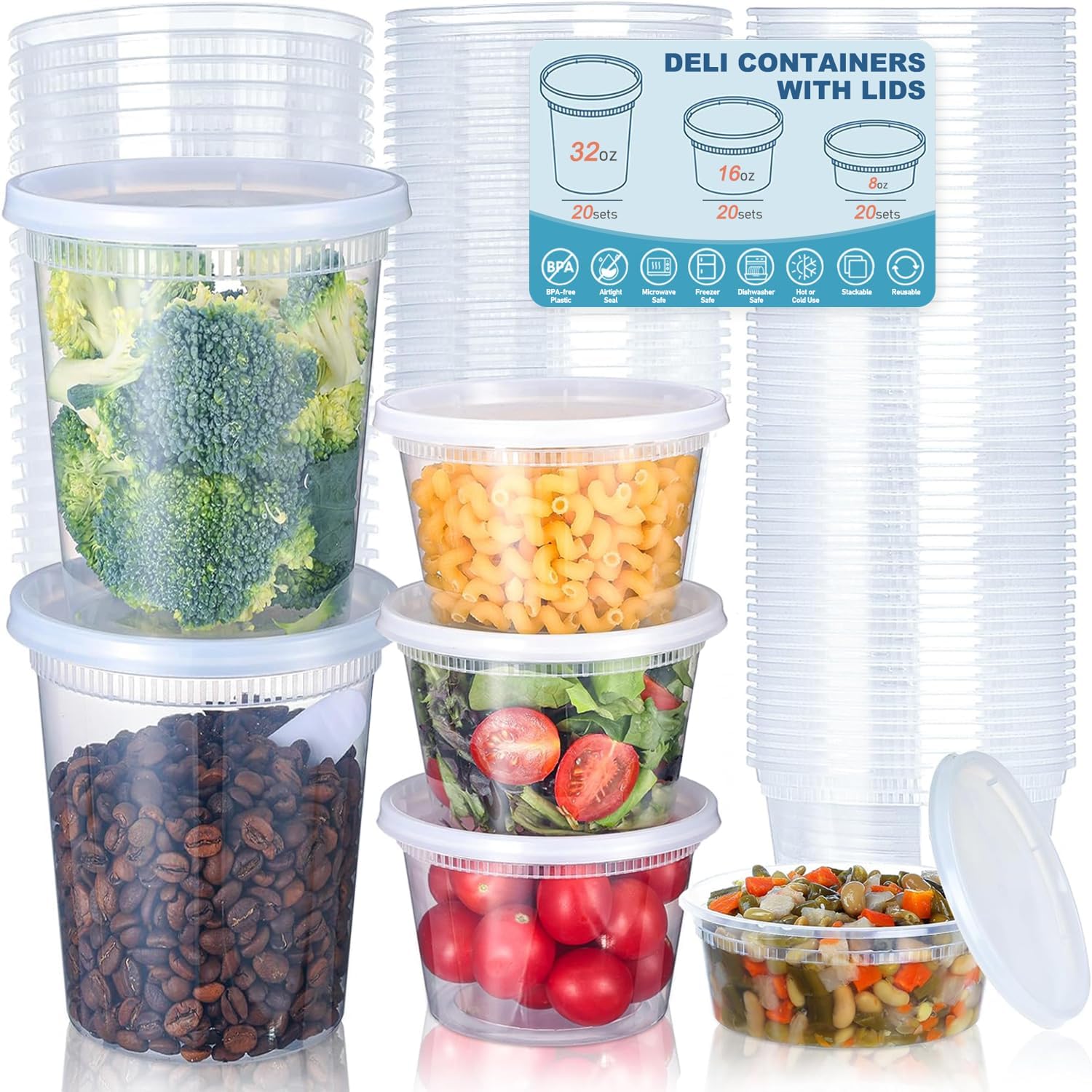 24pcs Deli Food Storage Contai - Food Storage Plastic Containers With Lids review and price