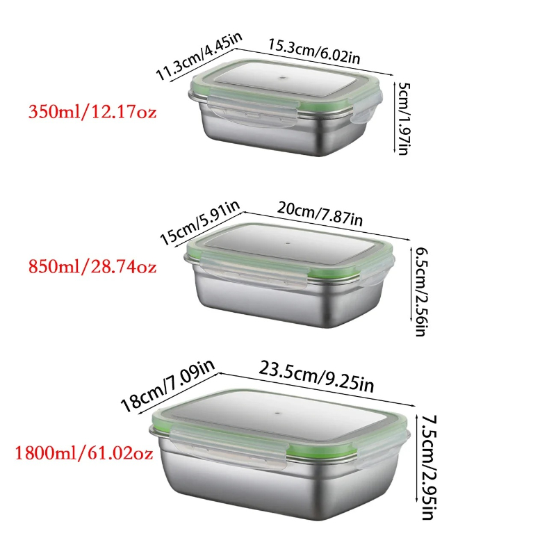 304 Stainless Steel Lunch Box  - Food Storage Boxes With Lids review and price