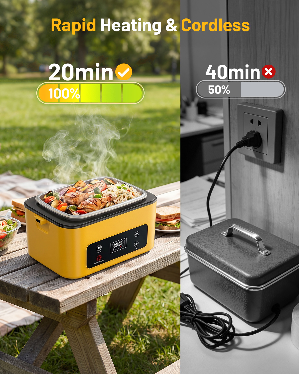 TaskStar Portable Heated Lunch - Food Storage Camping review and price