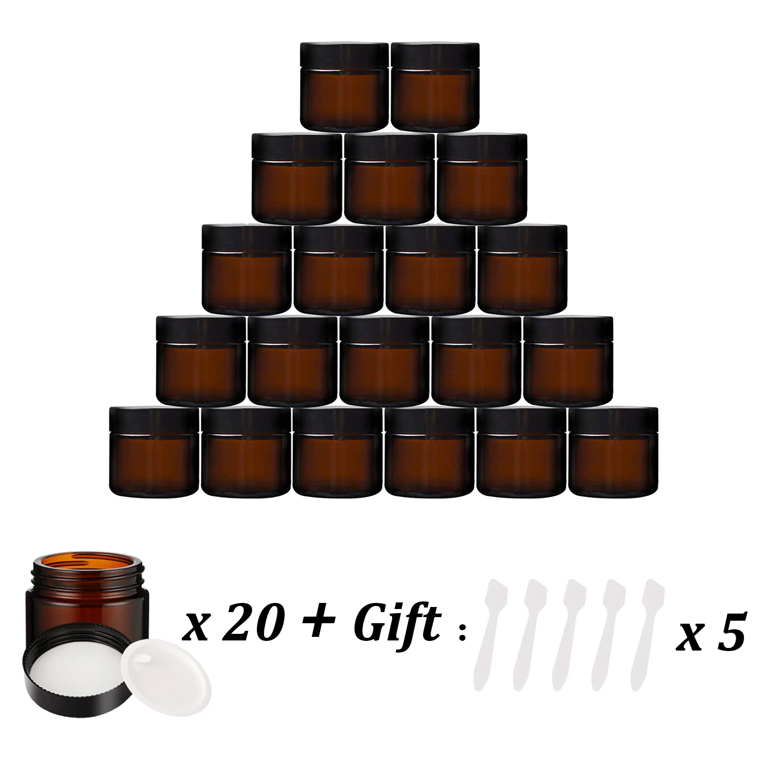 20PCS Small Amber Glass Jars w - Food Storage Glass Round review and price